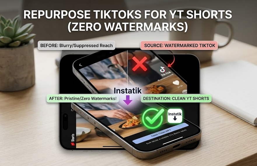 How to Repurpose TikToks for YouTube Shorts (Zero Watermarks)